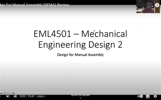 Design For Manual Assembly (DFMA) Review 面向装配的设计