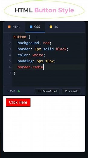 HTML Button Style #coding #htmltutorial #csstutorial