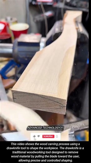 Wood Carving Process Using a Drawknife Tool !! #innovation #tool #tools