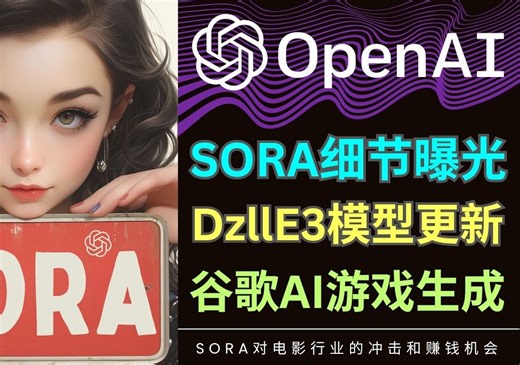 Sora新视频和细节曝光 OpenAI推出Feather功能，DallE-3增加67种图像风格