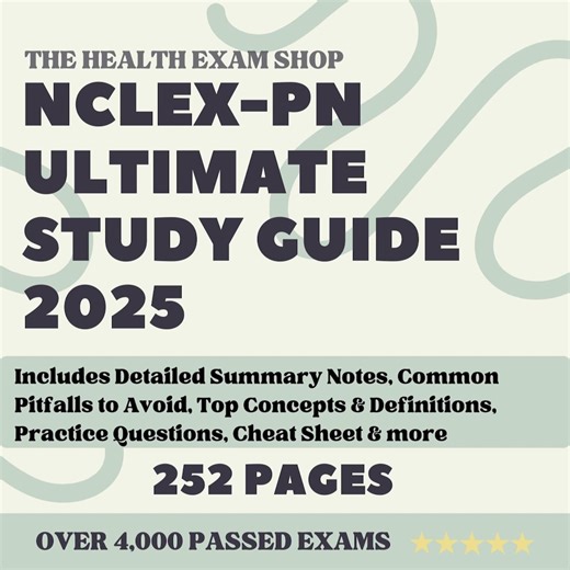 NCLEX-PN 2025 Exam Study Guide: Practice Questions & Key Concepts (digital Download) - Etsy