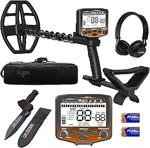 DR.ÖTEK Metal Detector for Adults, Professional Higher Accuracy Metal Detector Kit with Advanced Ground Balance, 5 Modes, 12" Double-D Waterproof Coil, Gold Detector for Beach Hunting, Orange
