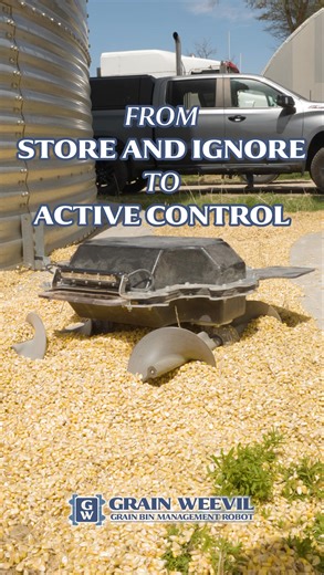 You don’t get paid when the grain goes in. You get paid when it comes out. That’s why bins matter more than most farmers think. Don't store and ignore. Grain Weevil gives you active control. It moves across the grain to keep conditions right, airflow steady, and quality intact. It means fewer downgrades, fewer losses, and more leverage when you sell. The crop you worked for should leave the bin worth every cent you put into it. Order yours today: https://bit.ly/4icsEsT | Grain Weevil