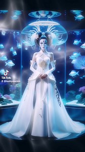 #aiart #stablediffusion Prompt:Cybernetic Oiran, mask, #geisha bride, full body shot, is trapped in a fish tank, She was dressed in a #HRGiger crisp luxury alien wedding dress, #Jellyfish of various sizes float around, #Ghibli Studio. #aiartcommunity #aiartwork @ https://www.facebook.com/LovingAI #davidarkenstone | Illicit Art | Facebook