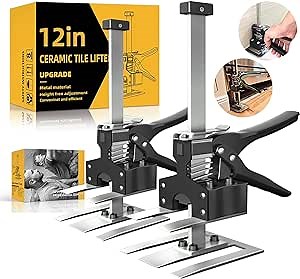 Lever Arm Lifter, 12 Inch Labor Saving Arm Jack, Drywall Hand Jack Lift Tool for Wall Tile and Positioning Aid, Cabinet Jack and Board Lift, Door Lifter Tool, Man's Tool Gift (2PCS)