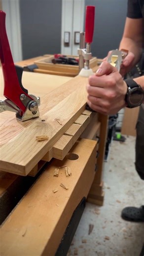 Rabit the tail for a crisp joint #woodworking #wooddesigner #diy #woodjoint