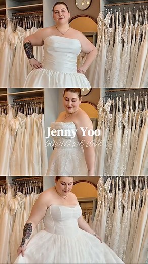 Jenny Yoo Collection bridal gowns with twirl factor!1- Lorelei by Jenny Yoo: a gorgeous organza a-line with floral details 2 - Charlotte by Jenny: a high impact but delightfully lightweight drop waist ballgown3 - Miriam - Gentle English net over chantilly lace with a dropped basque waist Which is your fave?#jennyyoo #bridalgowns #2026bride | Urban Set Bride