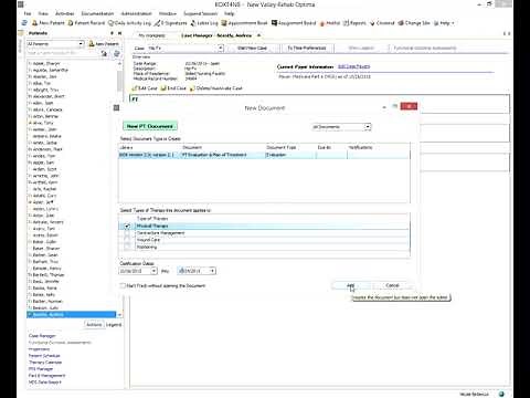 Rehab Optima Documentation Evaluation