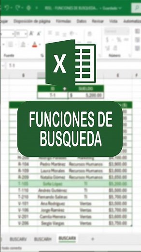 FUNCIONES DE BUSQUEDA BUSCAR, BUSCARV, BUSCARH Y BUSCARX EN EXCEL #EXCEL