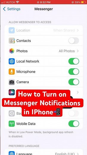 How to Turn on Messenger Notifications in IPhone📲 #tipsandtricks #iphone #messenger #notifications