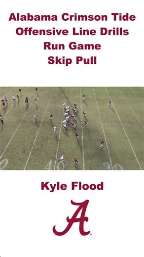 Alabama Crimson Tide Offensive Line Drills Skip Pull #offensiveline #coaching #football
