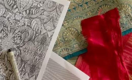 Tulika Saxena on Instagram: "This picture was clicked exactly a year ago — the same time of day, under trees decked with mogras, heavy with gold, wrapped in fine silks, surrounded by our closest family and friends. That one day was the culmination of countless nights of work, not just mine and @manassubramony , but of my parents, my brothers, and our friends and family, who showed up, danced their hearts out all dolled up and cried like it was their own little celebration. I designed my first sa