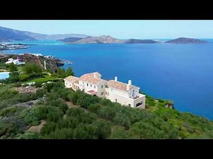 Luxury Villa Crete - Villa Olous. Davis Cup-sized tennis court, olive groves, 600-year-old fireplace
