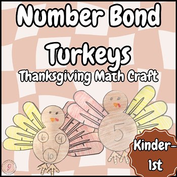 Thanksgiving Turkey Number Bonds Craft | Composing Decomposing Numbers Math |K-1