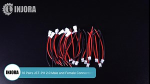 INJORA 10 Pairs Tiny Whoop JST-PH 2.0 Male and Female Connectors, Mini Micro JST 2.0 PH 2-Pin Connector Plug with 80 mm 22 AWG Silicone Wire, for RC Battery JJRC H36 H67 Blade Inductrix E010 E013