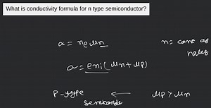 What is conductivity formula for n type semiconductor?... | Filo