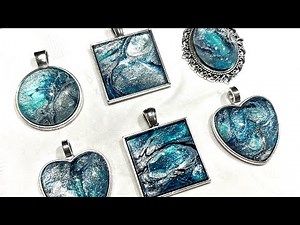 #114 How to Make Cabochon Jewelry Out of Your Fluid Acrylic Paint Skins - SUPER EASY! (And Pretty!)