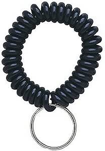 Staples Wrist Coil Key Ring, Flexible Black Key Holder – Stretchable Wristband for Keys, ID Badges & Access Control