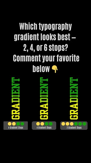 Same two colors — totally different typography gradients 🎨 Most people stop at two colors and wonder why their text looks flat. The secret? It’s all about gradient stops 👇 🟠 2 Stops → Flat 🔵 4 Stops → Smooth 🟢 6 Stops → Professional Once you try this, you’ll never use plain gradients again 😎 Perfect for bold typography layouts and Canva text effects! 💬 Which typography gradient looks best — 2, 4, or 6 stops? #CanvaTips #TypographyDesign #GradientText #CanvaTutorial #DesignFromScratch #Col