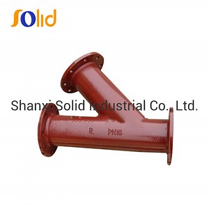 [Hot Item] Pn10 Pn16 Pn25 Ductile Iron Fittings All Flanged Tee 45 Degree Angle Branch