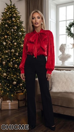 Chic Me on Instagram: "👉 Comment "Need" and we'll send you the link https://bit.ly/4q8yUGk⁠ ⁠ Soft ties, subtle shine ✨ a blouse that elevates every look.⁠ ⁠ #TieNeckBlouse #BeadedDetail #ElegantStyle #OfficeChic #EverydayFashion #ChicTop #WomenStyle #ReelsOutfit ⁠ #ChicMeStyle #ShopChicMe #ChicMeOOTD #ChicMe⁠"