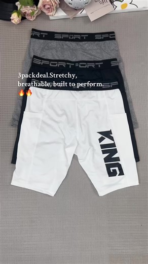 “3-pack deal. Stretchy, breathable, built to perform.”#mensshorts #activewear #mensfashion #ootd ##hoopslife