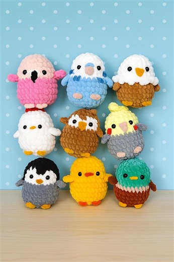 Handmade Kawaii Bird Plush Set of 9 · Boho Nursery Decor · Plush Chenille Stuffed Animals · Custom Bird Collection · Cute Gift for Kids - Etsy