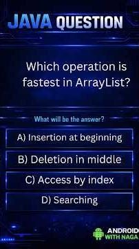 Java 21Q Collections #android #coding #java #androidwithnaga #interviewquestions #programming #mcq