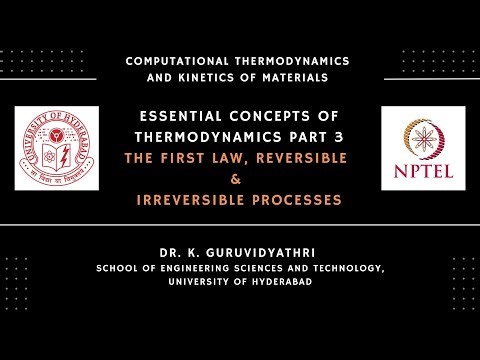 Essential concepts of thermodynamics 3: The first law, Reversible & Irreversible processes