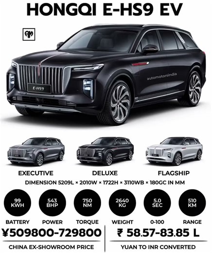 Hongqi E-HS9 EV #shorts #car #electriccar #hongqi