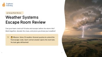 Weather Systems Escape Room Review : Earth Science Activity