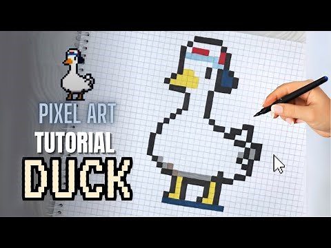 Pixel Art Tutorial: Drawing DUCK Step by Step Easy