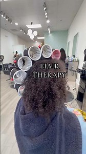 Roller set therapy #rollerset #hair #naturalhair##protectivestyles #hairtherapy #cutlyhair
