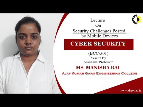 ''Security Challenges Posted by Mobile Devices'' Cyber Security Lecture 02 By Ms Manisha Rai, AKGEC