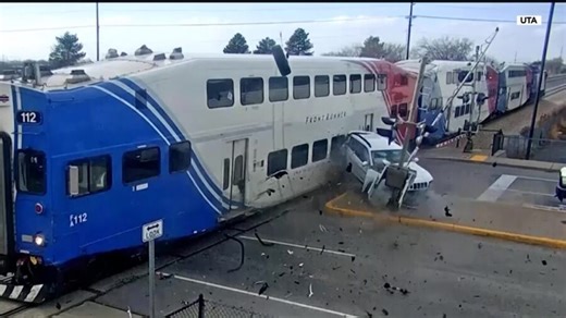 Video shows Frontrunner hit SUV stopped on tracks