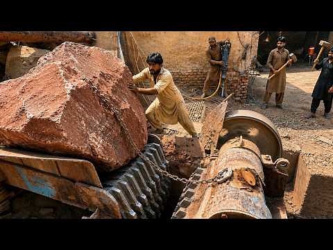 Massive Boulder Crushing Process | Super Satisfying #rockcrusher
