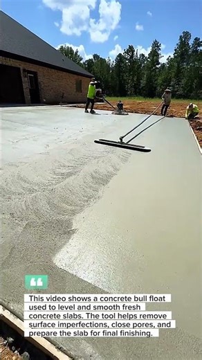Satisfying Concrete Bull Float Finishing | Perfect Slab Leveling Process