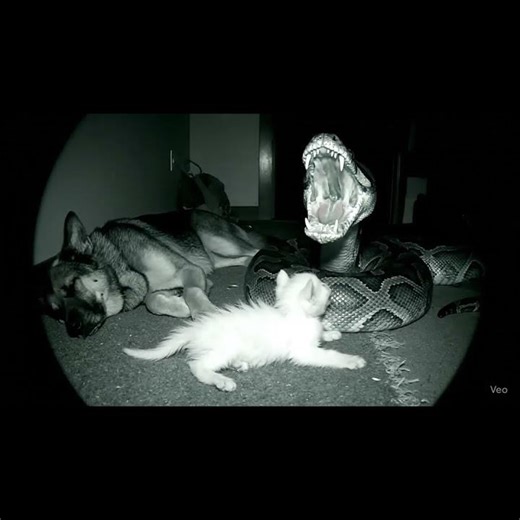 Security Cam Captures Python Taking a cat,Terrible python #cat #wildlife #wgitachi #viral