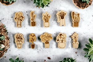 Wooden Plant Magnets: Houseplant Lover Gift - Etsy