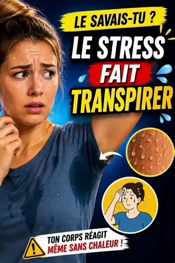Tu savais que ton corps transpire quand tu stresses? #corps humain #transpiration#savoir#science