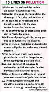 10 Lines on Pollution for Children and Students of Class 1, 2, 3, 4, 5, 6