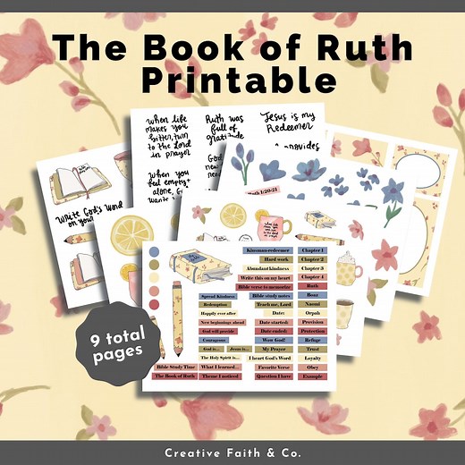 The Book of Ruth Printable | Bible Study Printables | How to Study the Bible (creative Faith Cutables) - Etsy