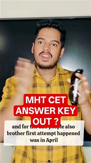 Answer key MHT-CET 2026 First Attempt