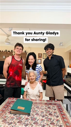 Rachel Ong on Instagram: "An afternoon with Auntie Gladys🌸❤️ She’s back, by popular demand! After our prior visit, many of you asked to hear more from Auntie Gladys, so we headed back to her home for another chat. This time, we are glad to have her grandson Aaron and fellow Dover resident, Matthew join us! A pioneer of programming and a lifelong learner, Auntie Gladys shared stories from her time with the British army, her early days in tech, the advice that stuck with her, and how she’s still 