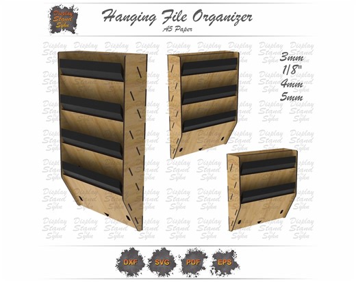 A5 File Organizer Laser Cut File – Wall Mount, 3 Size Options - Etsy