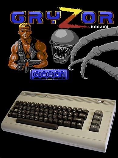 GRYZOR - COMMODORE 64 This game from Konami plays ok, but doesn't live up to its Contra counterparts. A decent looking C64 game though. #8bit #c64 #commodore64 #retrogaming #retro