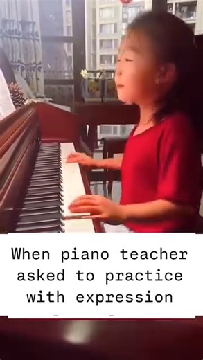 When your piano teacher asked to practice with expression 🤩 Credit: @your.piano.online #expression | Piano Entertainment