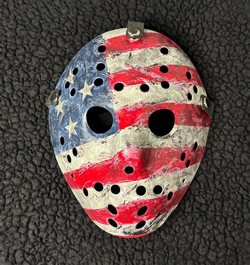 Jason Hockey Mask Hand Painted Halloween USA Flag - Etsy