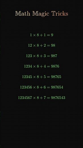 Math Magic Tricks 🔥 Amazing Number Pattern Multiplication | 123456789 × 8 + Math Secrets #maths