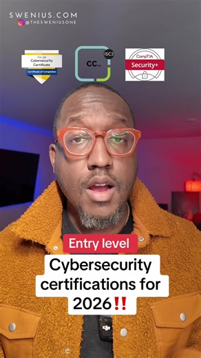 Entry level cybersecurity certifications for 2026. #cybersecurity #comptia #googlecertificate #securityplus #techjobs
